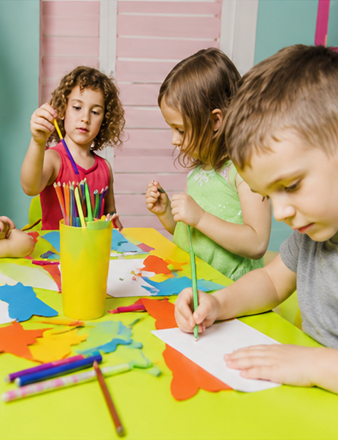 Children doing arts and crafts